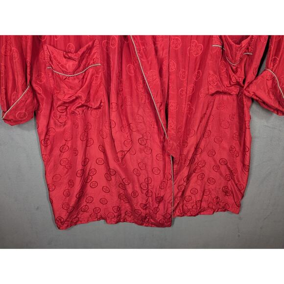 Gimbels Robe Men's Red Large Silk With Belt Vintage - Picture 4 of 11